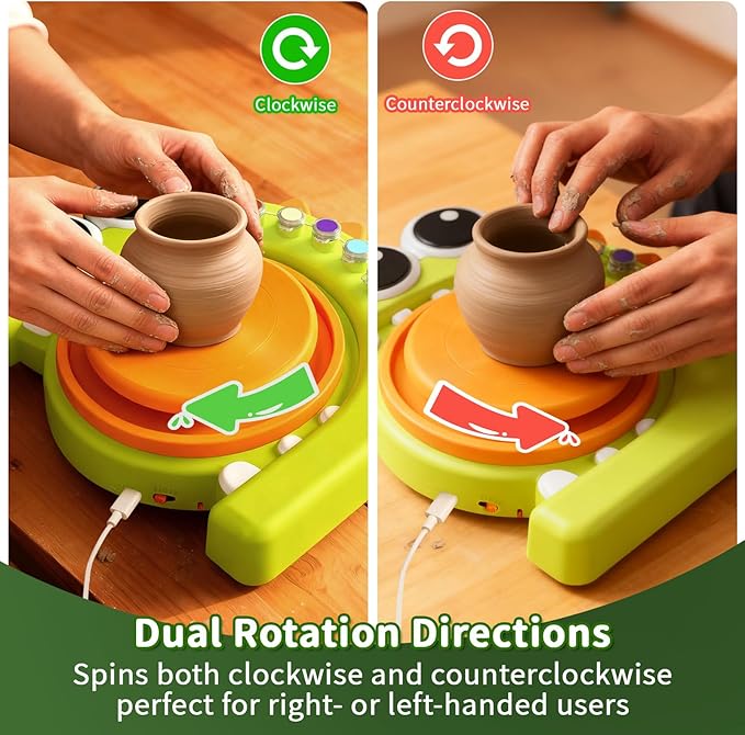 HAYXUN Dinosaur Pottery Wheel Kit for Kids – Arts & Crafts Kit Toys for Boys Girls, Variable Speed Pottery Wheel Tool Kit - Birthday, Christmas Gift for Kid Ages 6 7 8 9 10 11 12+