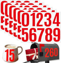 6 Sheets 4 Inch Mailbox Numbers Stickers Vinyl Decals,Self Adhesive Number Waterproof Large House Address Numbers for Outside Mailbox,Signs,Window,DIY Crafts Making,Door,Car,Home,Business(Red)