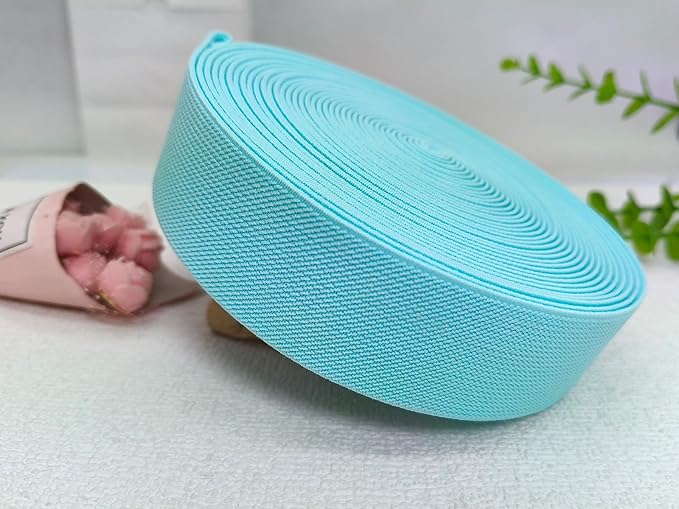 1.5 inch Turquoise Wide Elastic Band for Sewing 10 Yards Double-Side Twill Woven Elasitc Stretch Heavy Knit Elastic Waistband for Pants Wigs DIY Crafts & Projects