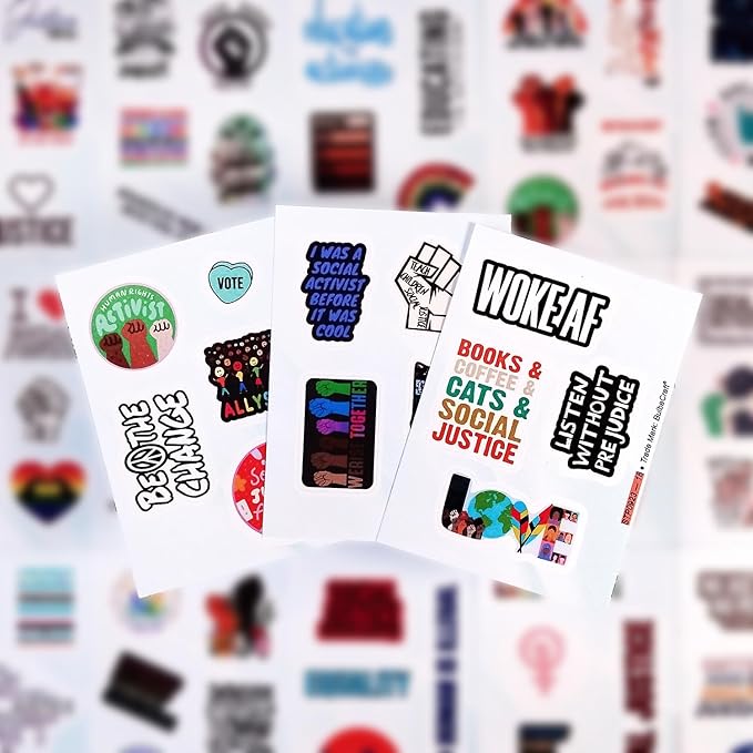 BulbaCraft Social Justice Stickers – Feminist, Black Lives Matter, Equality & Activism Decals – Waterproof Vinyl Stickers for Laptops, Water Bottles, Journals
