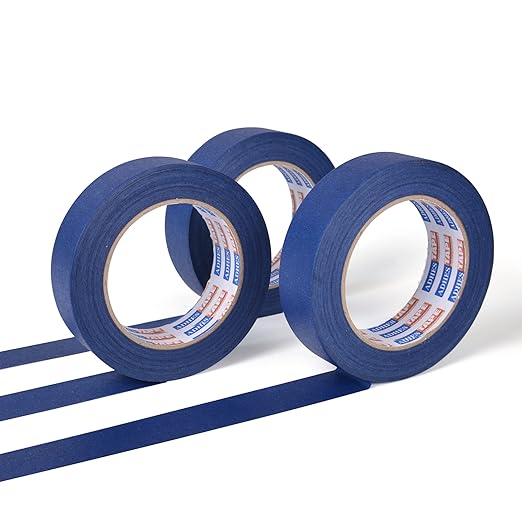 ADHES Blue Painters Tape Masking Tape for Painting,Paint Tape No Residue Outdoor Anti UV Multi Surface Use, 18mm x 50m, (0.7Inch x 55yard), 6Rolls