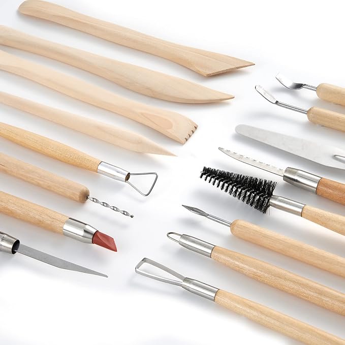 TEMONTIAN Clay Sculpting Tools Kit，Pottery Tools Kit，Clay Tools，Air Dry Clay Tools，44Pcs Double Sided Polymer Clay Tools for Adults,with Upgraded Carrying Case