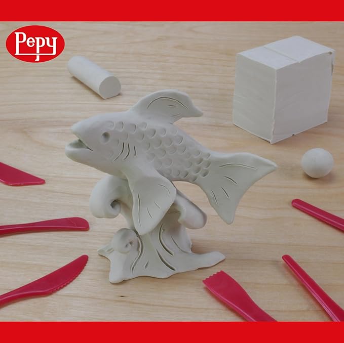 Pepy Reusable and Non-Drying Oil-Based Plasticine Modeling Clay, Cream, 4 Pounds, Sulfur-Free & Non-Toxic, Great for Kids, Beginners, and Artists, Perfect for Arts and Crafts Projects