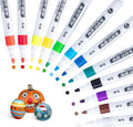 M&G Acrylic Paint Pens Markers Stocking Stuffers, 12 Colors with Medium Tip, Christmas Gifts for artists, Acrylic Paint Markers for Rock Painting, Ceramic, Metal, Glass, DIY Crafts,fabric paint