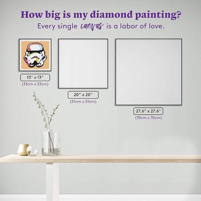 DIAMOND ART CLUB Rainbow Stormtrooper Diamond Painting Kit, Fun DIY Crafts for Adults, Round Diamond Art Canvas, 13" x 13"