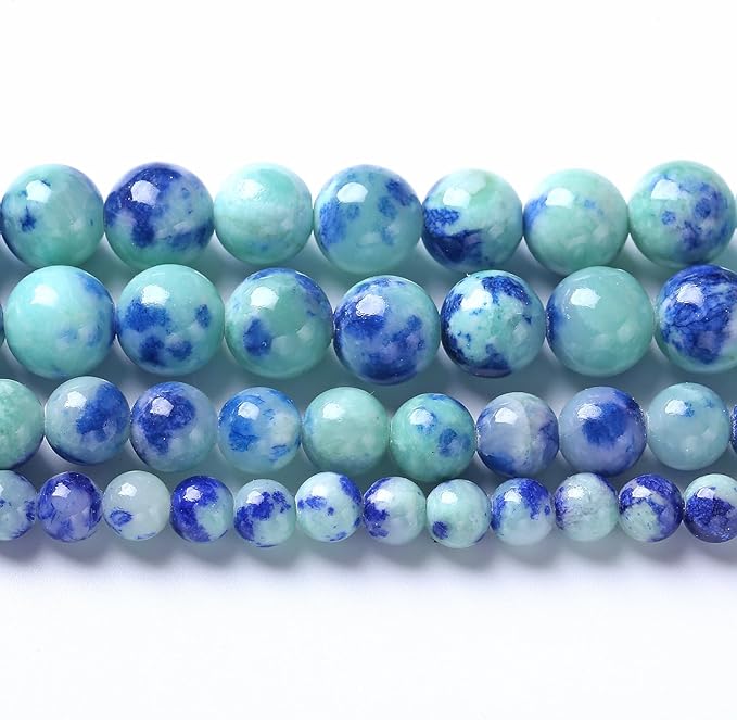 12MM 32PCS Peacock Blue Persian Jade Spacer Loose Beads for Jewelry Making DIY Bracelet Necklace