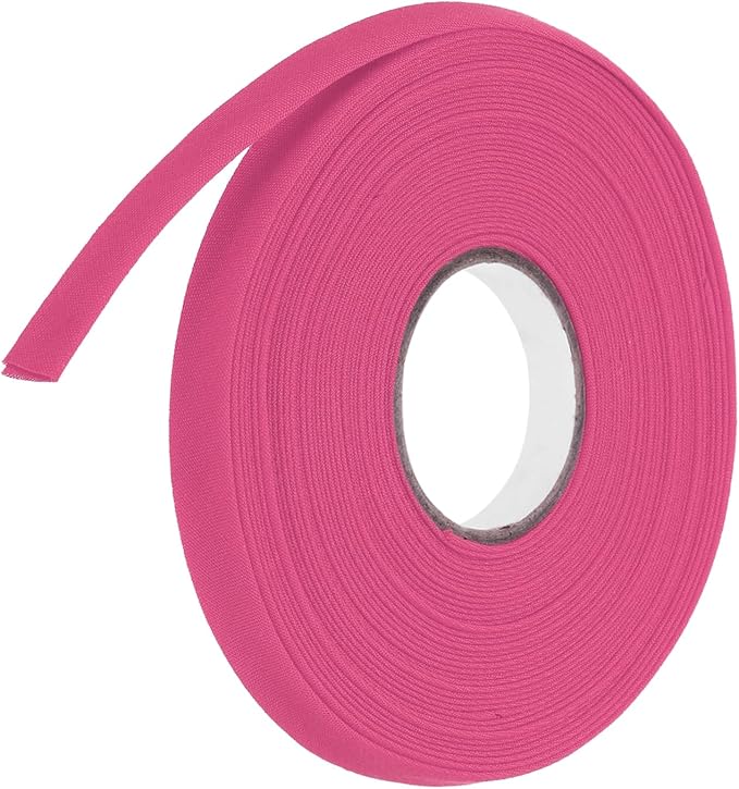 MECCANIXITY 2/5 Inch Double Fold Bias Tape Polyester Continuous Bulk Bias Tape for Sewing,Seaming Quilting Hemming Binding Crafts (Rose Red 10 Yards)