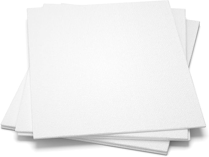 GOTIDEAL Canvases for Painting, 16x20 inch of 5 Pack, Professional Primed White Blank Flat Canvas Panels- 100% Cotton Artist Canvas Boards for Acrylics Painting, Oil Watercolor Tempera