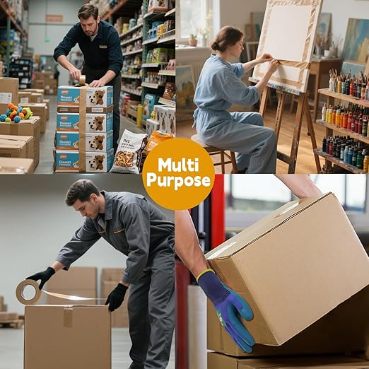 GlounX Brown Kraft Paper Packing Tape 2 Inch x 55 Yards,Waterproof Coated Strong Adhesive for Shipping,Moving,Sealing,Biodegradable Paper Packing Tape 1Roll