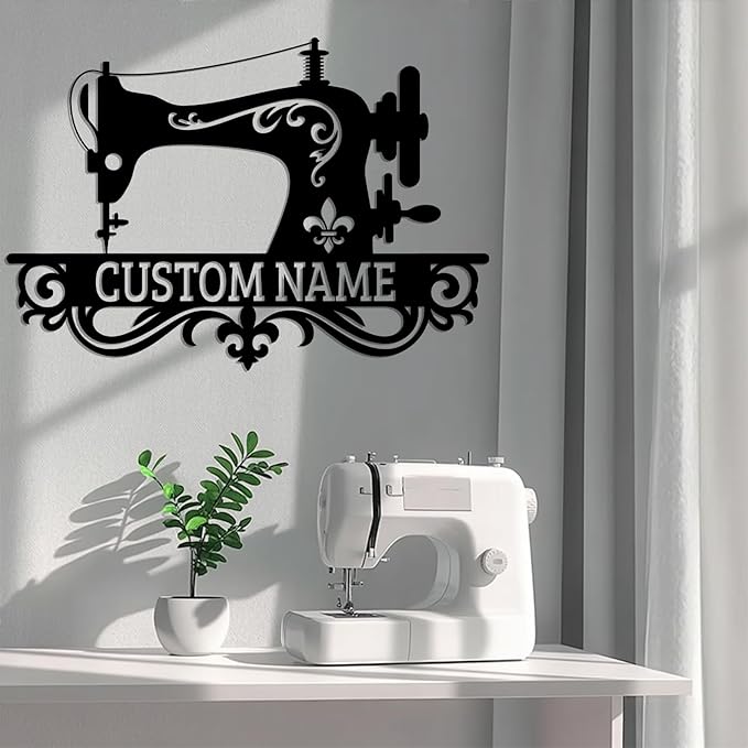 Personalized Sewing Machine Metal Sign, Vintage Quilting Room Craft Room Decor, Quilting Supplies Wall Art, Mother's Day Moms Grandmas Gift, Sewing Gifts for Quilters, Beginners, Sewing-lover