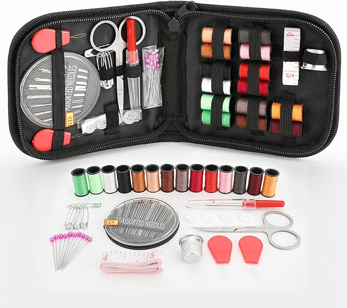 70Pcs Mini Travel Sewing Kit Portable Needle and Thread Set for Emergency Clothing Repairs, Crafters, Adults, Beginners Compact Sewing Supplies with Storage Pouch for Home or Travel Essentials