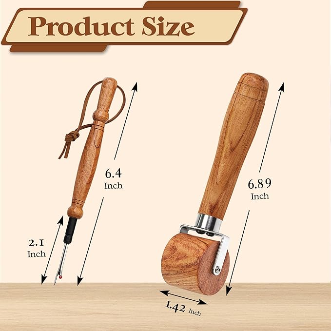 Savina Set 2 Seam Rippers & Seam Roller for Sewing, Remove Stitches and Seams with Precision, Thread Ripping Tool, Hard Wood Professional Multipurpose Durable for Sewing/Quilting