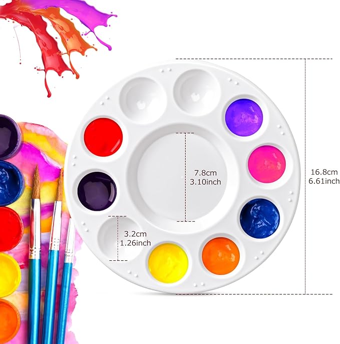 8Pcs Paint Tray Palettes, Plastic Paint Pallets, Watercolor Palette Painting Tray for Painting Party, DIY Craft and Art Painting