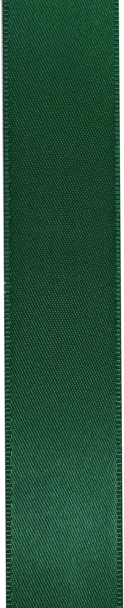 LIUYAXI Forest Green Stain Ribbon, 1/2" X Continuous 50 Yards, Double Faced Fabric Ribbon Perfect for Gift Wrapping Wedding Christmas Birthday Floral Arrangement Craft