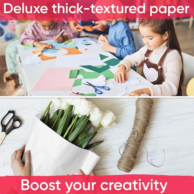 24" x 1200" (100 ft) White Kraft Paper Roll (Value Pack of 2), 45 lbs Thickness, Made in USA Colored Kraft Paper for School, Bulletin Board - Odorless, Non-Toxic, Safe for Kids