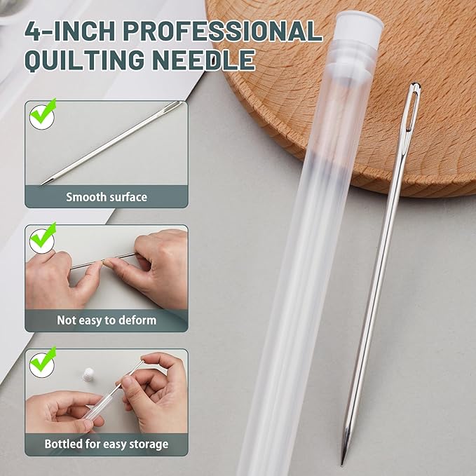 Large Sewing Needle 4" Hand Sewing Needles Embroidery Needles Upholstery Needles for Hand Sewing with Needle Storage Tube for Repairing, Quilting, Stitching