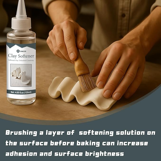 Premium Polymer Clay Softener – Revive Hardened Clay, Enhances Flexibility & Adhesion, Adds Shine After Baking, Ideal for Ceramic Artists, Teachers & DIY Craft Lovers (120ml)