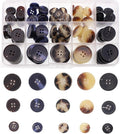 110Pcs Mixed Sewing Buttons, 4-Hole Round Bulk Resin Blazer Buttons for Sewing, Craft, Suit, Coats, Clothing, 6 Color 3 Size(15mm,20mm,25mm) Black and Beige YIGUANXIN