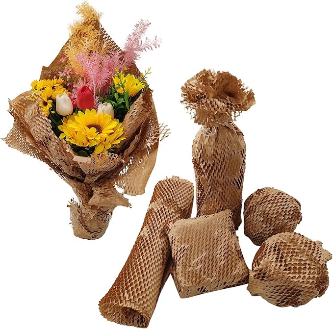 Viecam Eco-Friendly Honeycomb Packing Paper - 15" x 1700' with Easy Dispense Box, 100% Recyclable Kraft Material, Ideal for E-Commerce, Moving, and Small Business Shipping