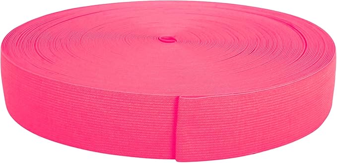 Mandala Crafts Wide 1.5 Inch Hot Pink Elastic Bands Spool for Pants Waistbands Sewing and DIY Crafts, 50 YD Stretchy Flat Fabric Strap Knit Elastic Band for Wig