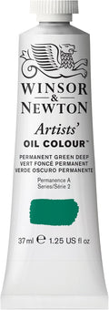 Winsor & Newton Artists' Oil Color, 37ml (1.25 oz) Tube, Permanent Green Deep