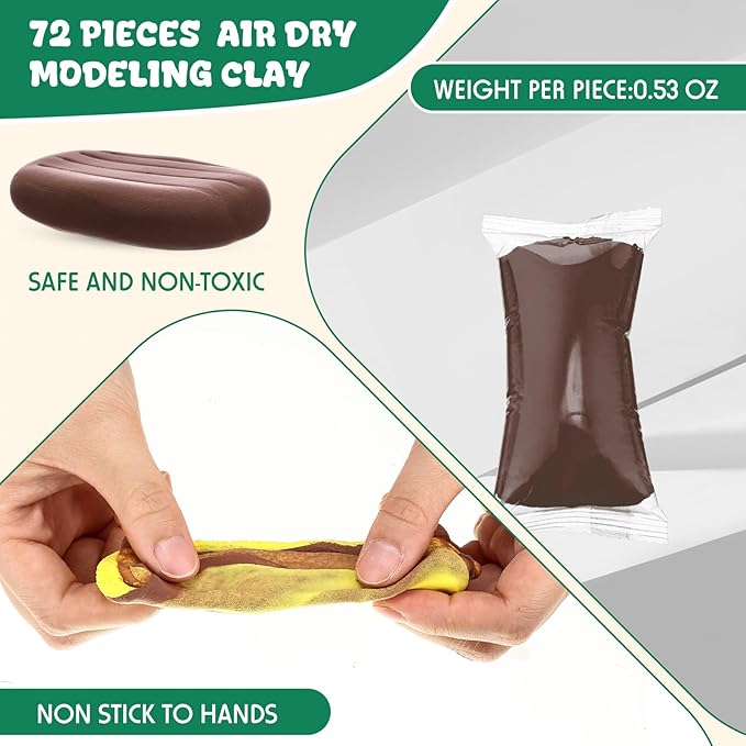 72 Pcs 38oz Air Dry Clay Bulk Modeling Magic Ultra Lightweight Foam Modeling Clay for Kids Adults DIY Gifts Party Arts Crafts and School Project Supplies(Fashion Color)