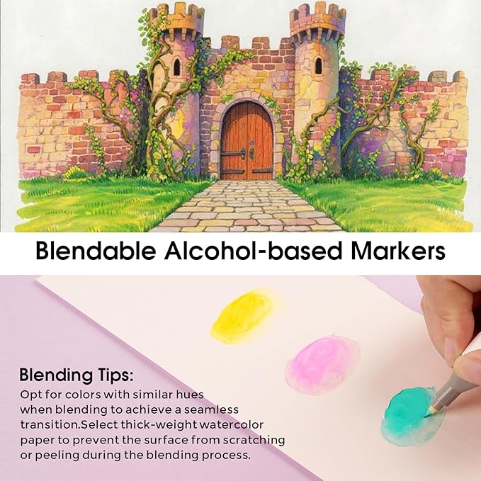 ABEIER 120 Colors Alcohol Markers Set with Dual Tip, Alcohol-Based Art Markers for Kids Adults Students, Vibrant Blendable Colors, Premium Portable Case, Ideal Gift for Artists & Beginners