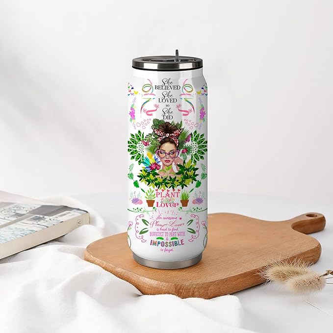 Plant Lover Gifts For Women Garden Stainless Steel Insulated Tumbler With Straw Lid,Funny Gardening Gift For Women,Plantaholic,Plant Lady,Gardeners Tumbler Gifts 17 Oz