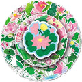 Unique Lotus Flowers & Leaves Stickers Pack for Kids Boys Teens|50 Pcs|Aesthetic Cartoon Stickers for Waterbottle Car Bike Laptop Hydroflasks Tablet Phone Notebook,Waterproof Decals Pack(Lotus)