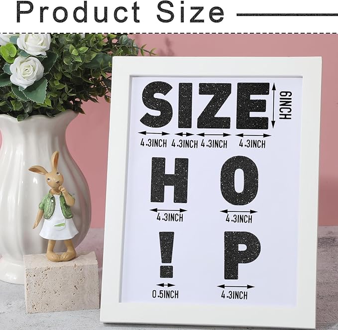 Harloon 232 Pcs 24 Sheets Large Glitter Letter Stickers Big Font Alphabet Letter Self Adhesive Letters Kit Mailbox Stickers for Mailbox Bulletin Boards Classroom Home(Black,6 Inch)