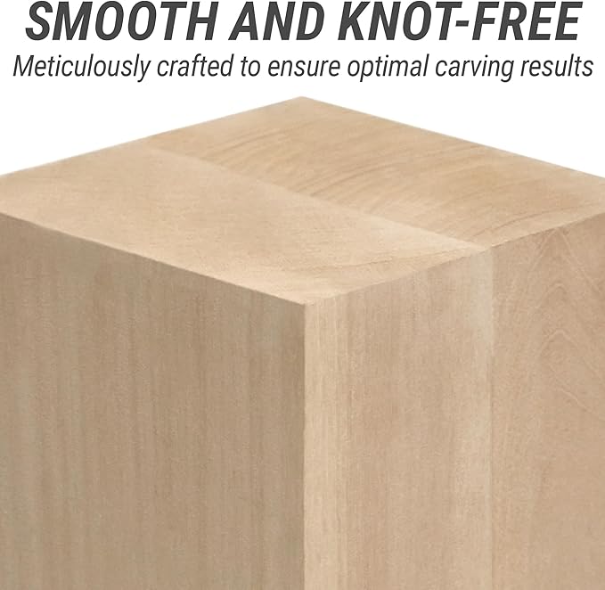 BeaverCraft Basswood Carving Blocks BW1 Large Wooden Block 10x4x4 Inches - Soft Whittling Wood - Basswood for Carving - Unfinished Wood for Crafts