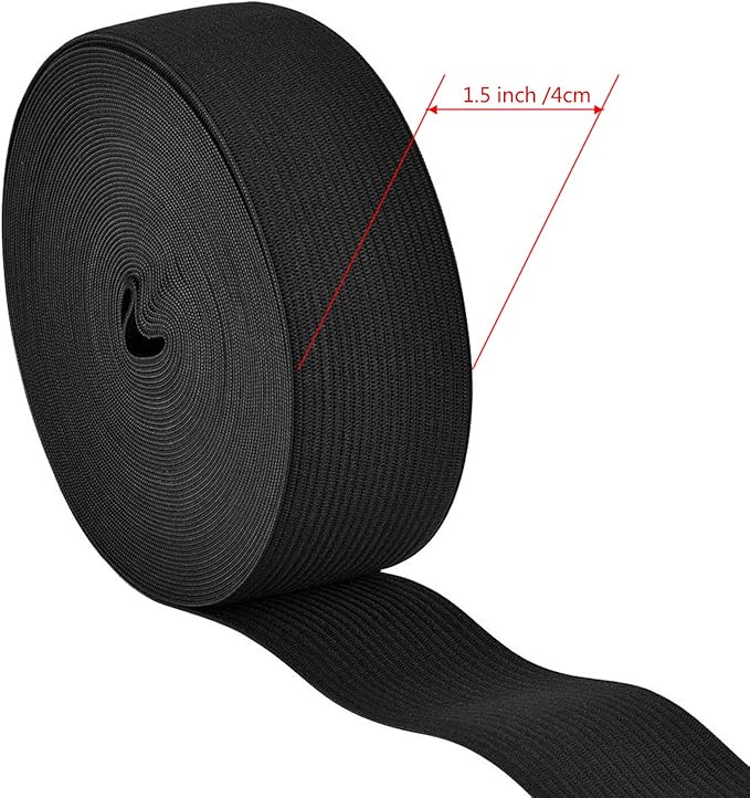 EBOOT 1 Pcs Elastic Spool (3/2 Inch X 11 Yard,Black)