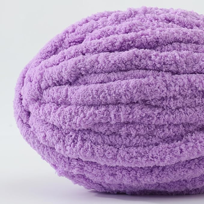 Chunky Yarn for Hand Knitting, No7 Thick Yarn, 250Grams 32Yards, Pack of 4, Perfect for Knitters and Crafters (Deep Taro Purple)