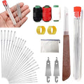 34PCS Big Eye Steel Needles Set, Long & Thin Handmade Quilting & Sewing Needles Kit for DIY Sewing Projects, Assorted Hand Sewing Needles for Embroidery, Quilting, Repair - Easy to Thread (34)