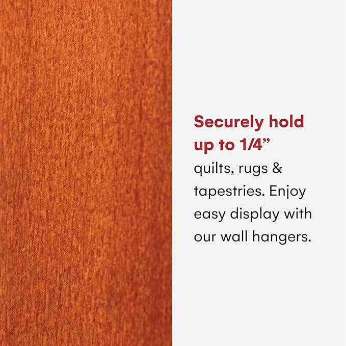 Precision Quilting Tools Quilt Hanger Rack, Knob-Less Modern Wooden Design for Wall Hanging to Clamp Quilts, Rugs, Blanket Holder, Tapestry Hangers, Quilting Tools, Mounted Quilt Rack (48-inch)