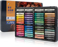 Marie's 48 Colors Oil Pastels with 4 Bonus White Pencils in Tin Box,Vibrant Colors for Smooth Blending & Layering, Oil Pastels for Artists, Students, Teachers & Beginners (10x70mm)