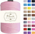Maxee Premium Polyester Macrame Cord 3 mm × 218 yd,3mm 100% Polypropylene Macrame Cord,Ideal for Crochet, Wall Hangers, Bags, Rugs & DIY Crafts(Light Powder)