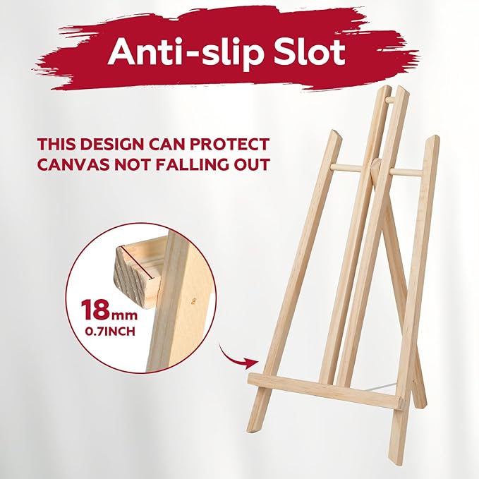 4 Pack 16 Inch Wooden Easel Stand, Portable A-Frame Tabletop Display Easel for Painting, Canvas, Signs,Photos, Art Easel for Students, Beginners, Artists - Compact & Lightweight