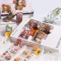 Alideco 6pcs Decorative Adhesive Tapes Fantasy Garden Layout PET Tape Great for Bullet Journal Supplies, Arts, Scrapbook, DIY Crafts, Planners (shushihuayuan)