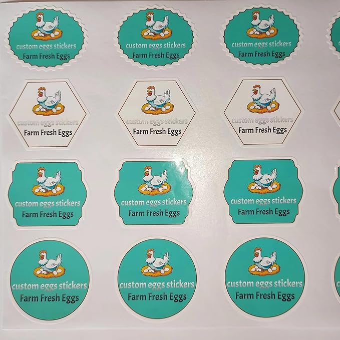 2,2.5,3,3.5,4inch Custom Carton Stickers Labels for Chicken, Personalized Chicken Egg Carton Packaging Sticker Label (Shape 3)