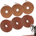 72 Inch Treadle Sewing Machine Belt, 6 Pack Replacement Leather Belt Treadle Belts with Hook Compatible with Singer Jones Sewing Machine Leather Belt Replacement Accessories Parts(Brown)