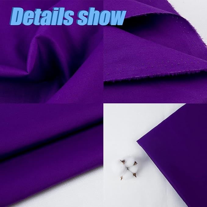 5 Yard Purple Cotton Fabric,Natural Cotton Poplin Fabric by The Yard, 59 Inches Wide 100% Cotton Fabric,Soft Embroidery Muslin Quilting Material for Sewing Material Apparel Cloth