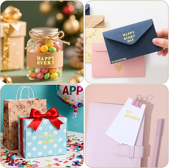 12 Sheets Small Gold Letter Stickers, Self Adhesive Mini 3D Number Alphabet Stickers, Glitter Alloy Tiny Stick on Letters Number for Scrapbooking, DIY Crafts Art Making, Graduation Cap Decor