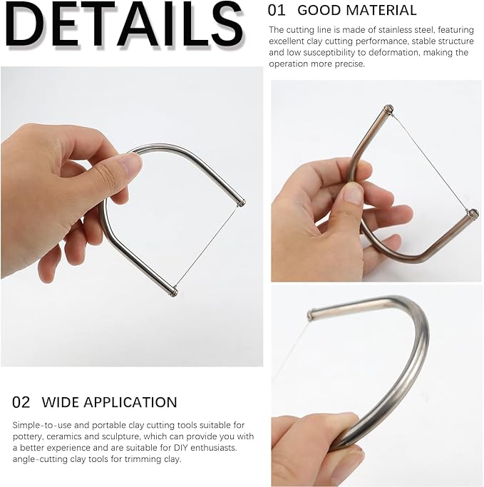 Stainless Steel Wire Clay Cutter Precision Angle Cutting Tool for Pottery Ceramics and Sculpting Bevel Trimming Tool