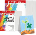 48 Pack Small Canvas Boards for Painting 5x7, 8x10 Inch (24pc of Each) Flat Canvas Panels for Kids- 100% Cotton for Acrylic Watercolor Paint