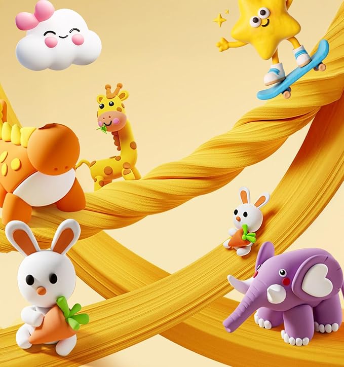 Yellow Air Dry Clay Wolwefa 72 Packs Air Dry Foam Clay, Moldable Super Light Clay Perfect for Arts, Crafts, Classroom Teaching