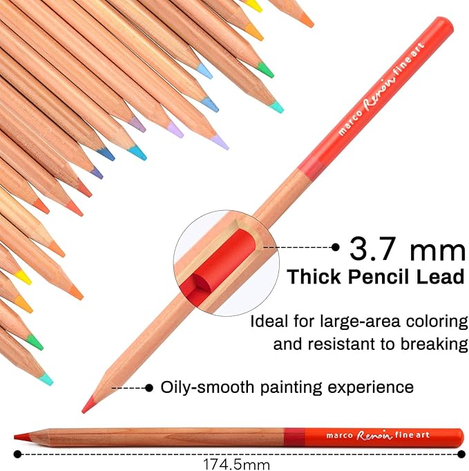 Oil-based Colored Pencils Set for Adult Professional Coloring 3.7mm Thick Core Unbreakable Great Color Rendering Iron Box Packed For Artists & Art Lovers (Renoir 3100 Series-120 Colors)