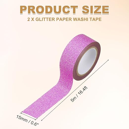 PATIKIL 2Roll Glitter Paper Washi Tape, Glitter Film Decorative Tape for DIY, Purple