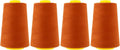 Mandala Crafts 4 Pack of Serger Threads Cones Spools - 40S/2 24000 Yards Polyester Burnt Orange Threads for Sergers Machine and Overlock Quilting Sewing Machine