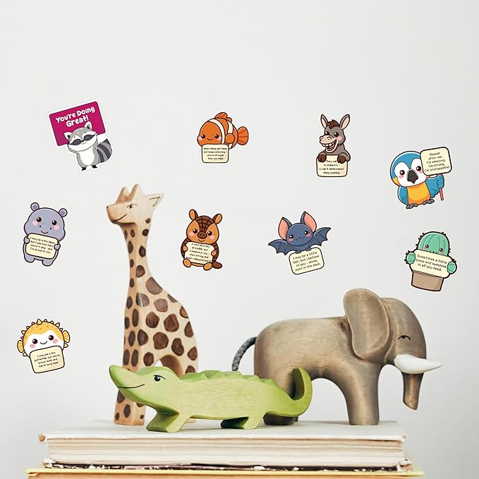 200PCS Emotional Support Animal Stickers – Affirmation Sticker Pack for Adults or Kids Cute Inspirational Buddies for Water Bottles, Laptops, Phones, Positive Quote Vinyl